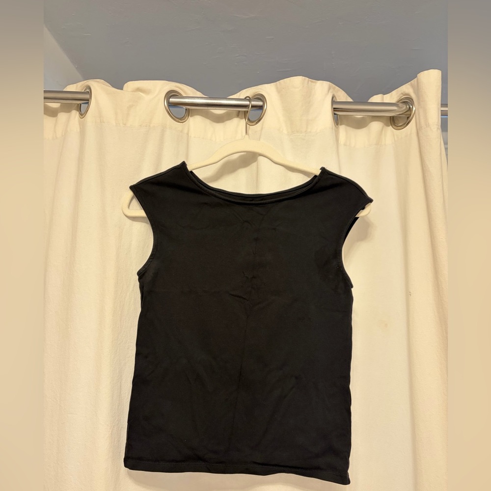 Madewell Black Sleeveless Boatneck Tank Top